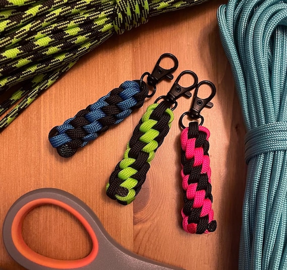 Paracord Keychain Pack - Black and Assorted Neon Color Paracord