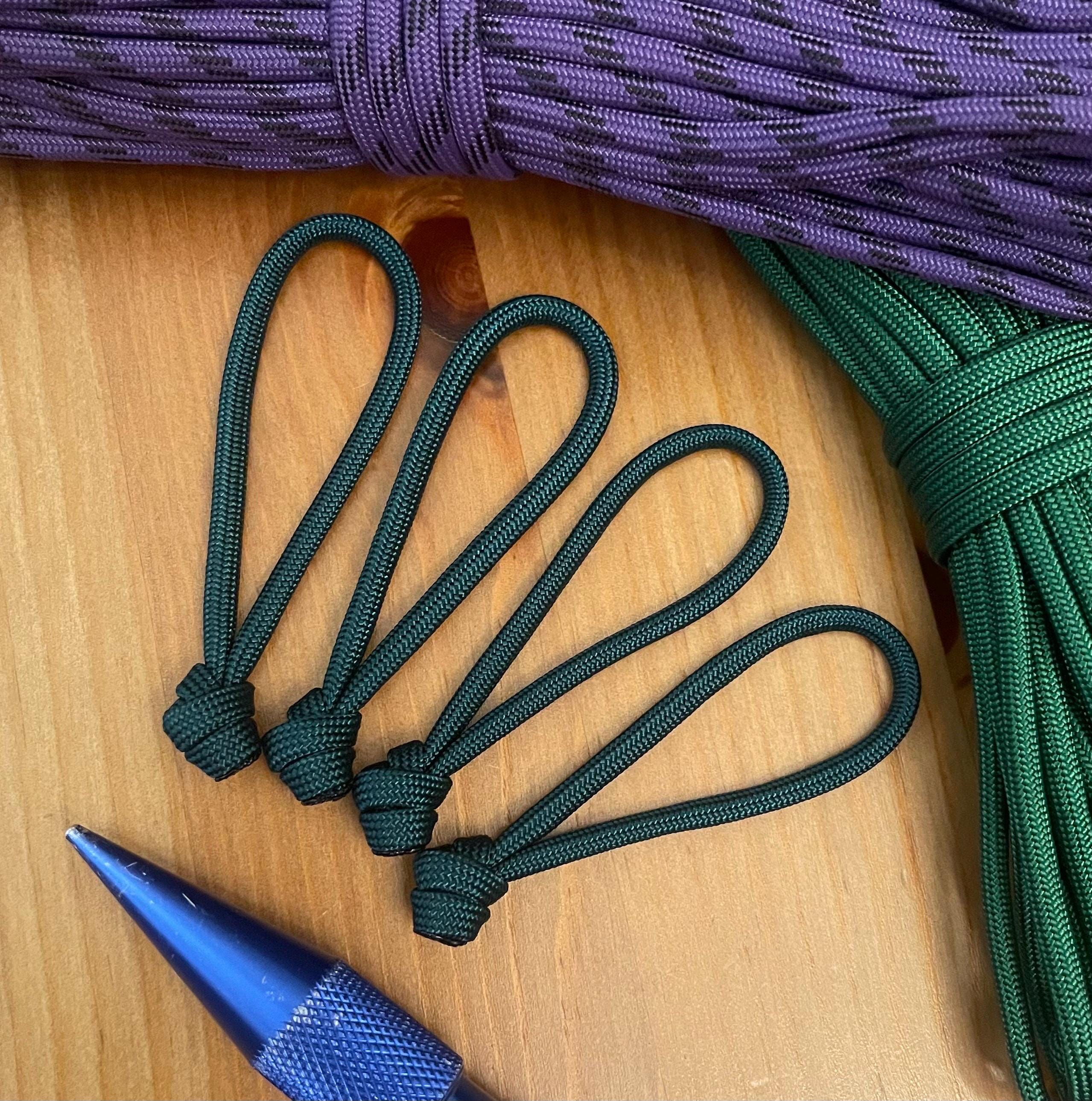 Paracord Zipper Pull - Assorted Colors - Overhand Knot - Pack of 3