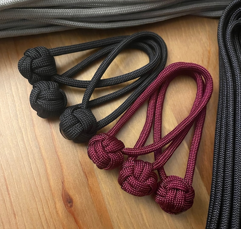 Monkey Fist Zipper Pull Paracord Mini Knot Custom Handmade Tab Pull for