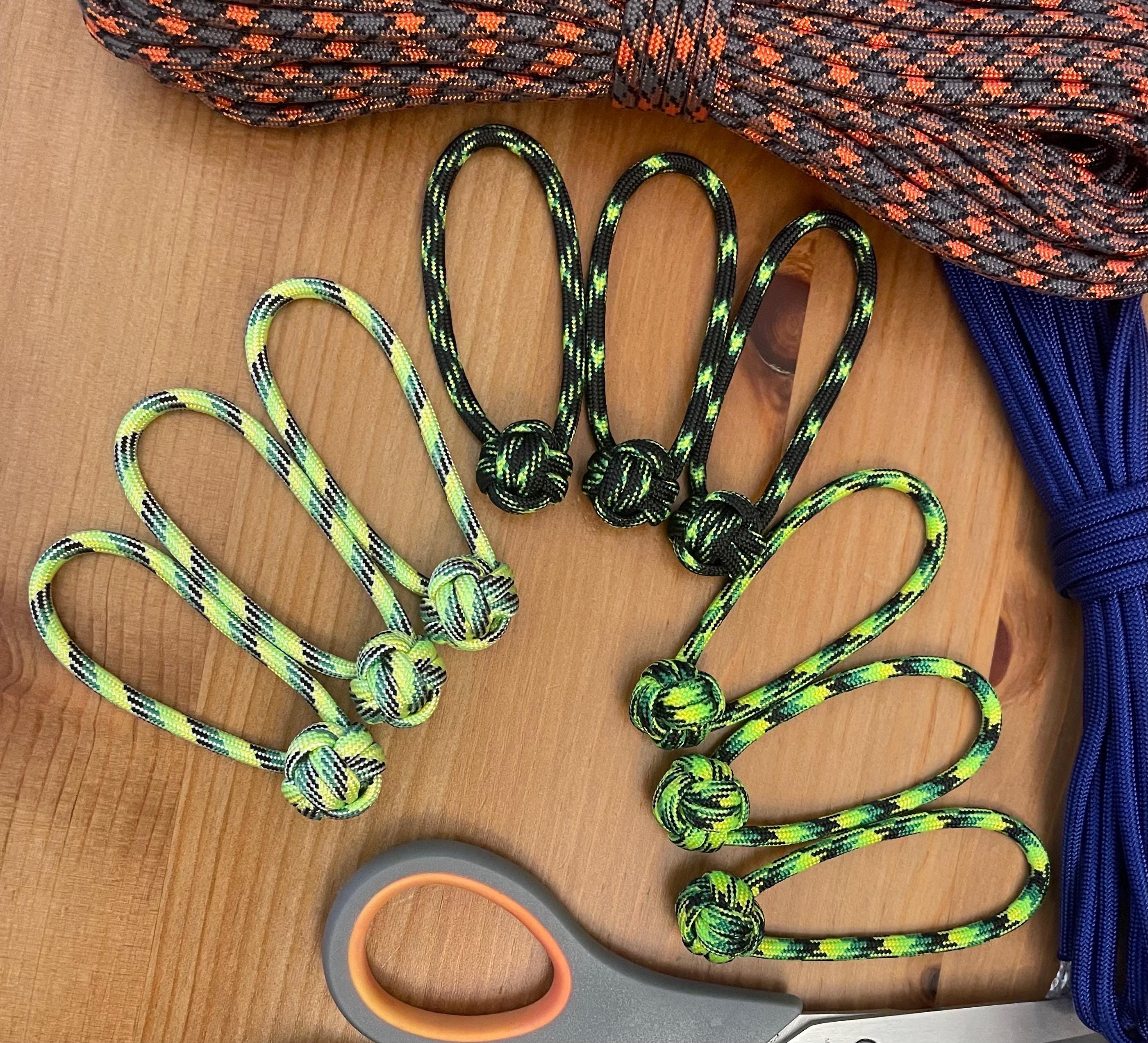 Paracord Zipper Pulls - Assorted Green Color Patterns - Monkey
