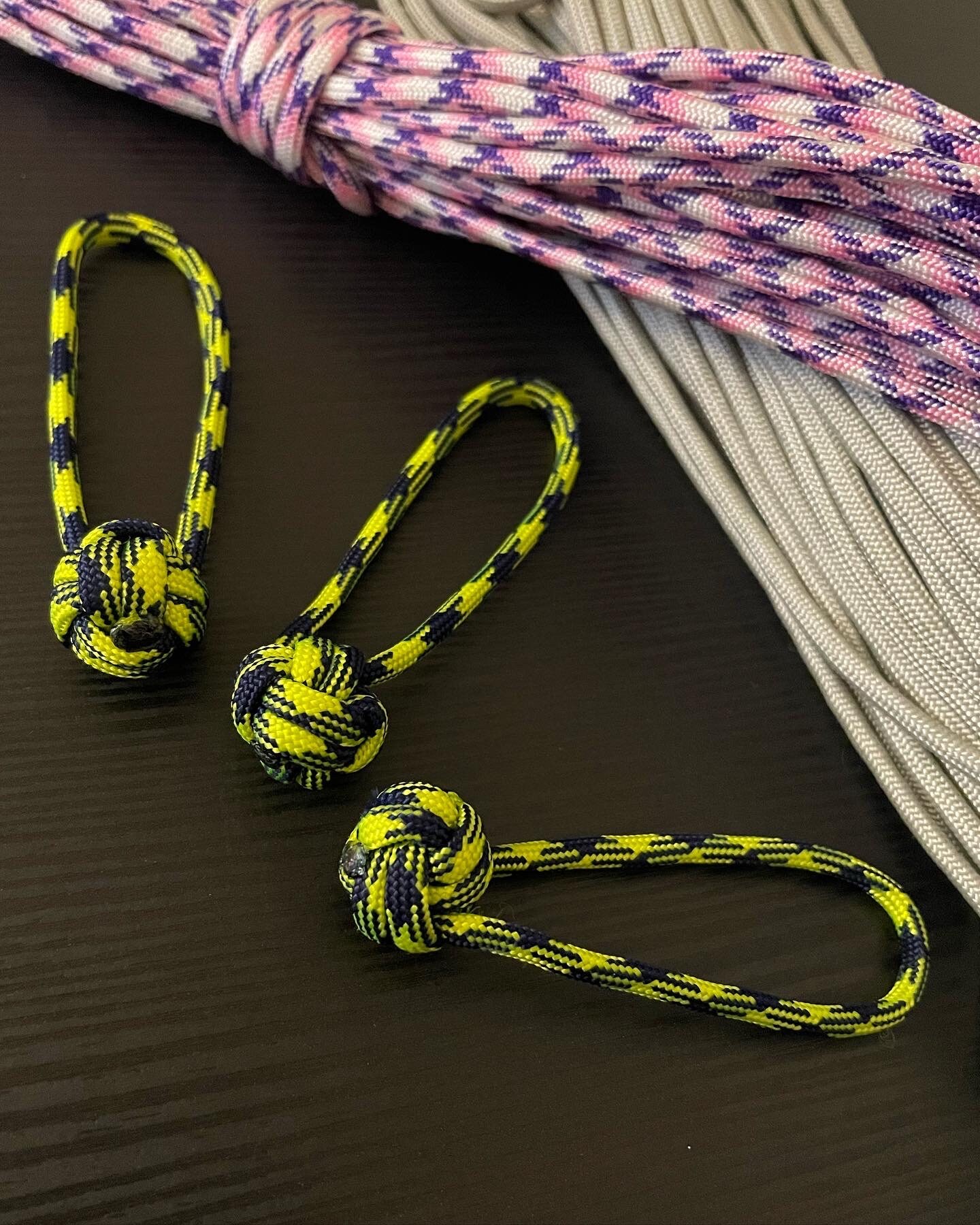 Monkey Fist Zipper Pull Paracord Mini Knot Custom Handmade Tab Pull for