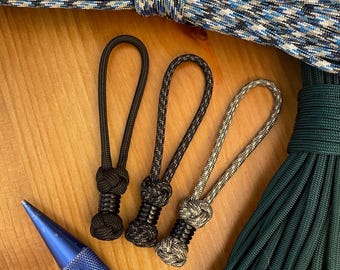 Paracord Knife Lanyard - Assorted Colors - Black Stainless Steel Bead - Diamond Knots