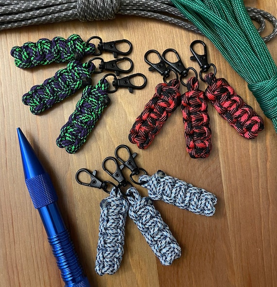Paracord Keychain Pack - Assorted Colors - Cobra Knot - Pack of 3