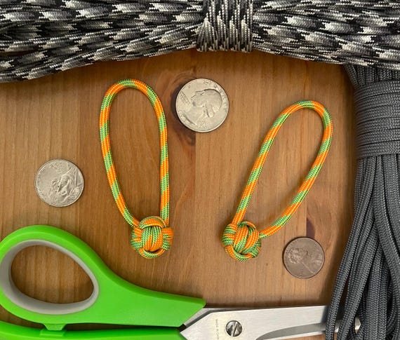Paracord Zipper Pulls - Assorted Neon Color Patterns - Monkey Fist