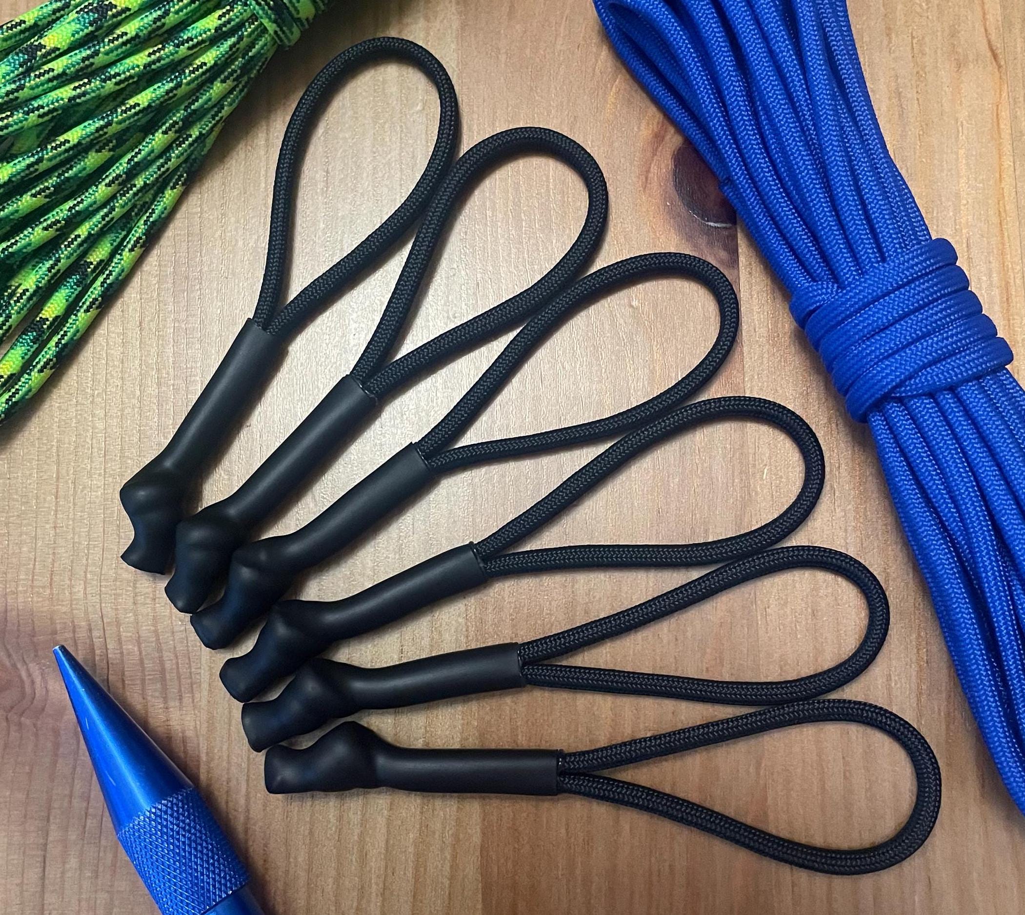 Long Paracord Zipper Pull - 5 Inches - Black Color Paracord