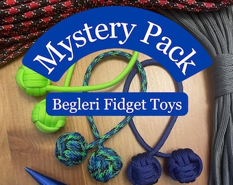 Paracord Begleri Mystery Pack | Random Colors and Patterns | Monkey Fist | Skill toy, Stress Relief Toy, Fidget Toy, or Desk Toy