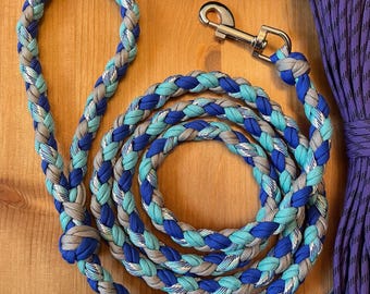 Paracord Dog Leash | Small-Med Size Dog Leash | 4.5 Foot Long | Blue, Gray, Turquoise, and Multi Color Pattern | Swivel Snap Clip | Handmade