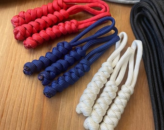 Paracord Zipper Pull Snake Knot | Custom handmade tab pull for bags, jackets, luggage, or purse. Personalized gift.