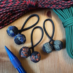 Monkey Fist Paracord Begleri | Black and Assorted Color Patterns | Custom Handmade | Skill toy or fidget toy