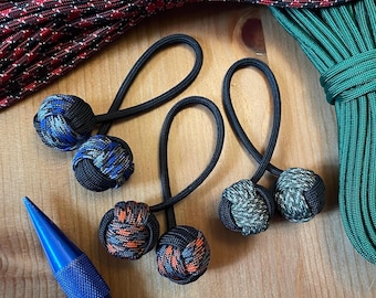 Paracord Begleri | Black and Assorted Color Patterns | Monkey Fist | Skill toy or fidget toy