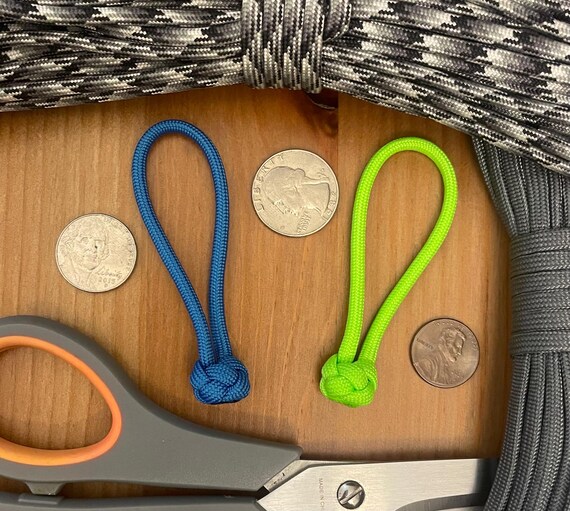 Paracord Zipper Pulls - Neon Colors - Diamond Knot - Pack of 3, 5
