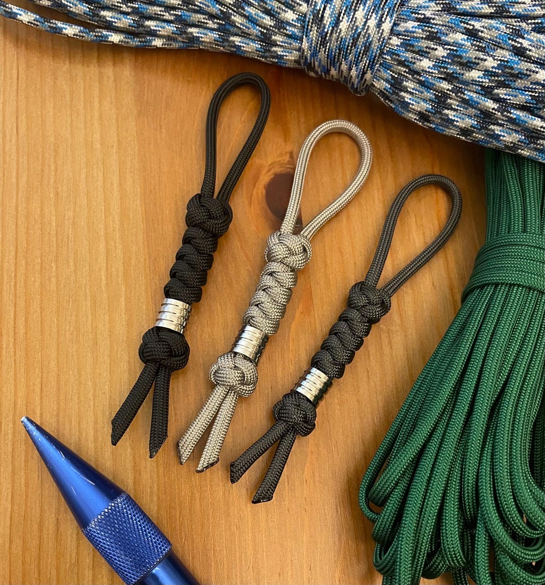 Paracord Knife Lanyard - Assorted Colors - Silver Stainless Steel Bead