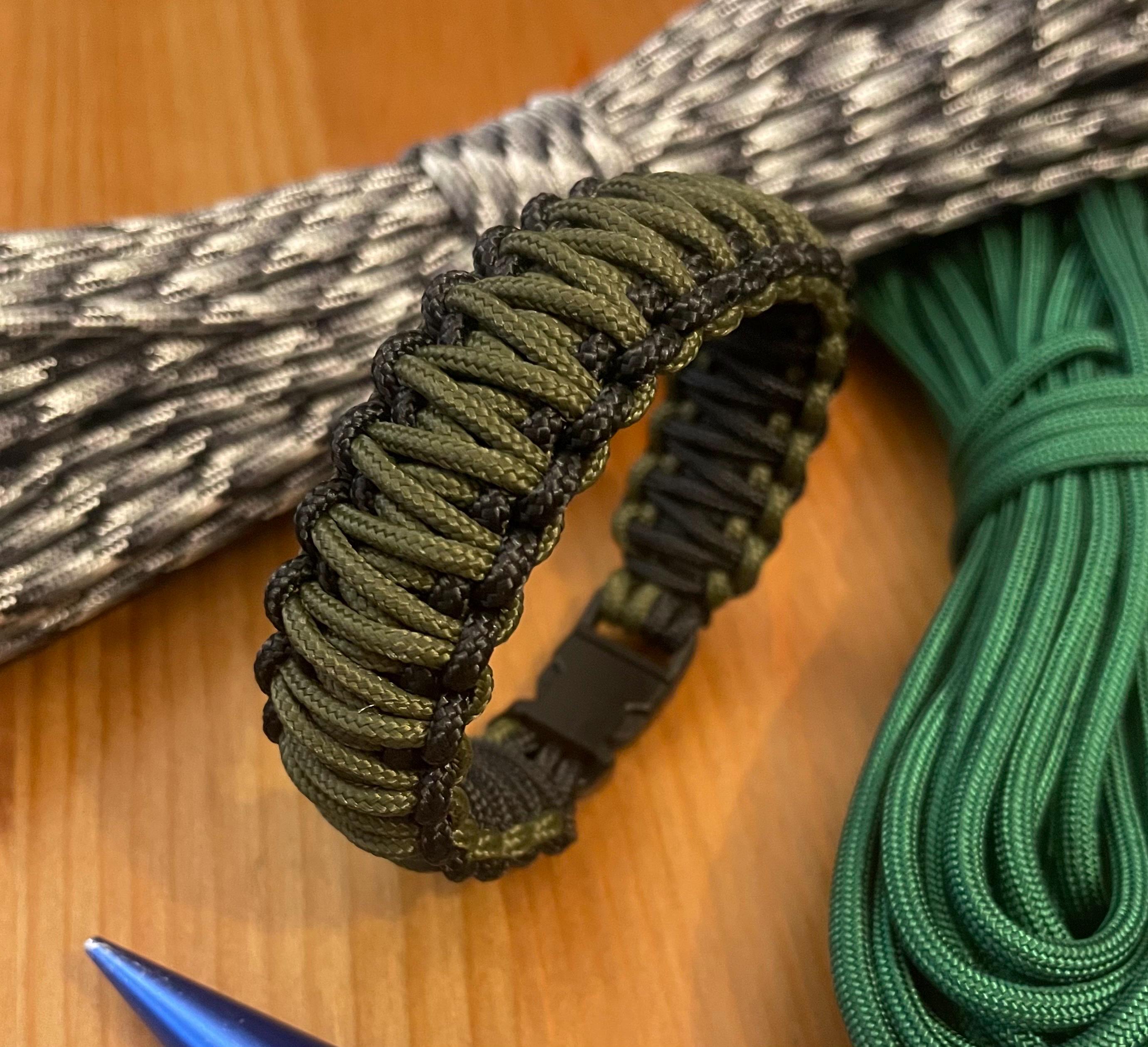 COLLARE CANE In Paracord -King Cobra- 8/12 cm Black Blu Snake fatto a Mano