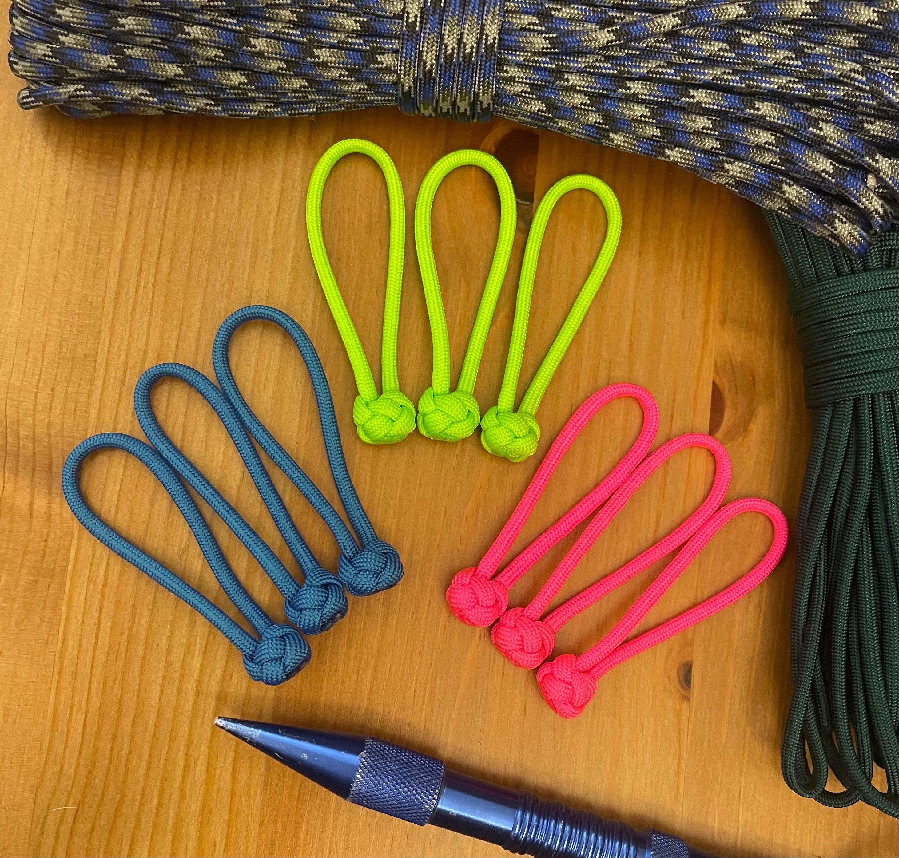 アクセサリー punai Paracord Zipper Pulls - Neon Colors - Diamond Knot - Pack of 3, 5