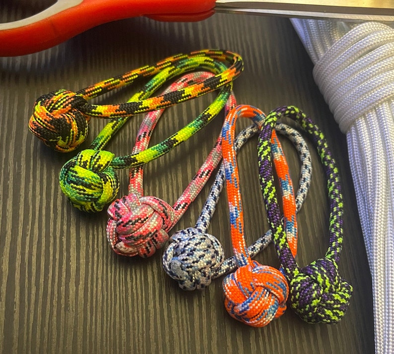 Monkey Fist Zipper Pull Paracord Mini Knot Custom Handmade Tab Pull for