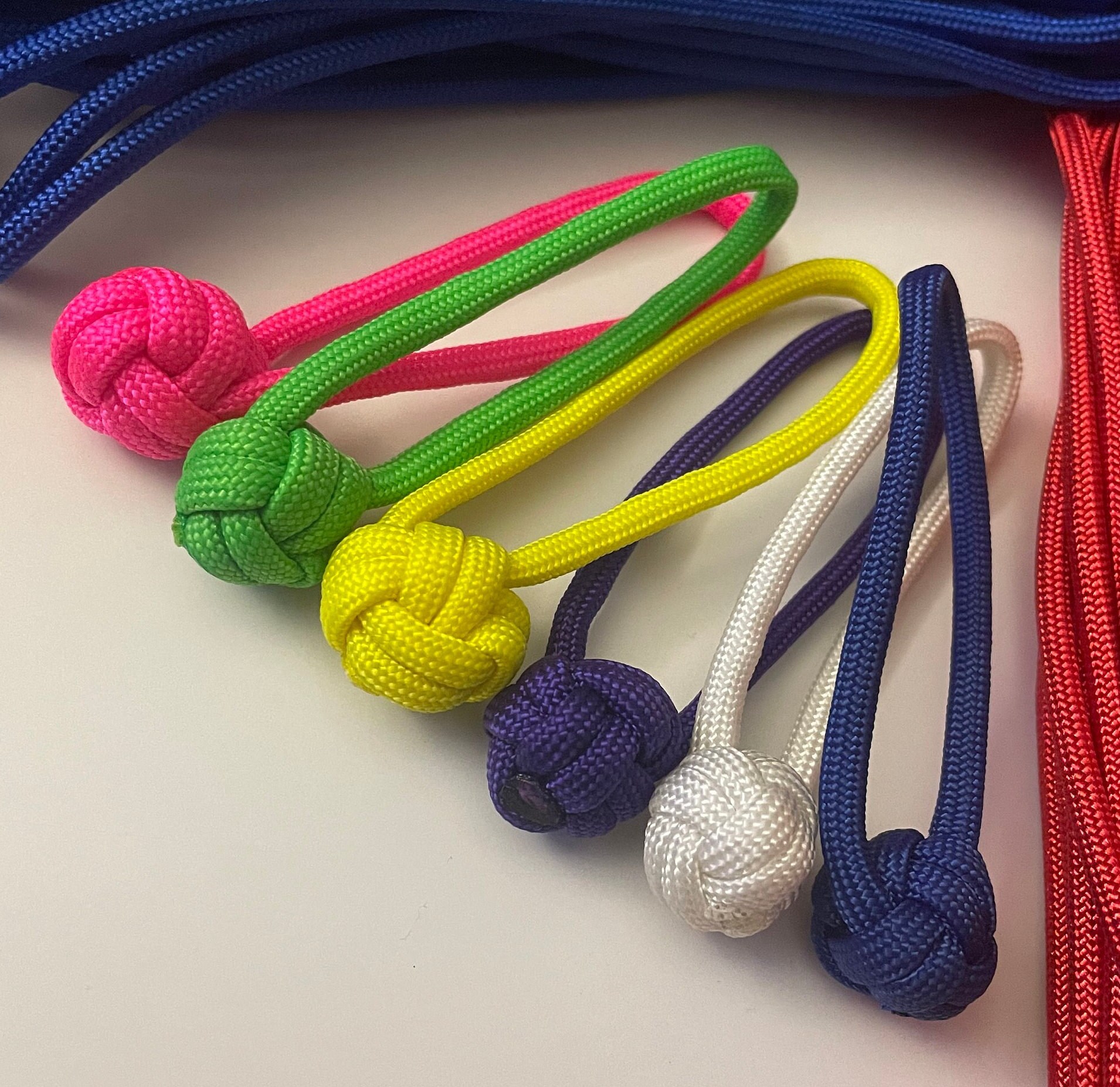Monkey Fist Zipper Pull Paracord Mini Knot Custom Handmade Tab Pull for