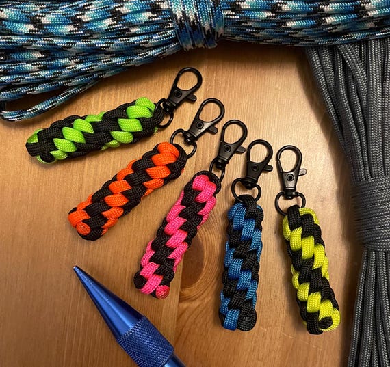 Paracord Keychain Pack - Black and Assorted Neon Color Paracord