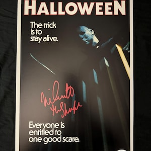 Nick Castle signed 11X17 Halloween photo W/ JSA COA
