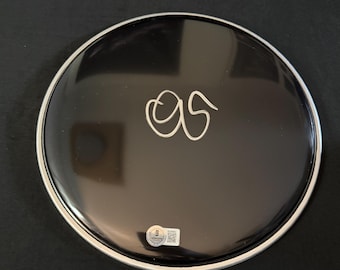 Osgood Perkins signed The Monkey Black Drum Head prop W/ Beckett COA