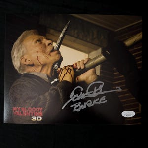 Tom Atkins signed My Bloody Valentine 3D 8X10 photo W/ JSA COA