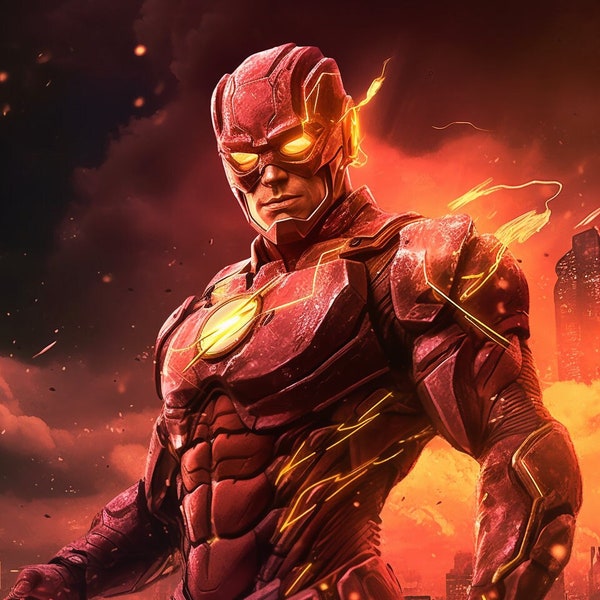 Stunning Flash Artwork, Inspired by the New Movie, High-Res Digital Download, Ideal for Poster Prints