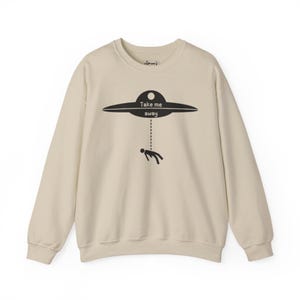 UFO Abduction Sweatshirt - Unisex Crewneck, Fun Gift for Space Lovers, Casual Wear, Alien Theme, Perfect for Halloween