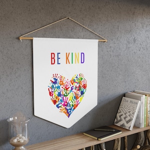 Be Kind Pennant, Be Kind Home Decor, Pride Pennant, Kids Room Wall Art, Pride Wall Hanging, Classroom Decoration