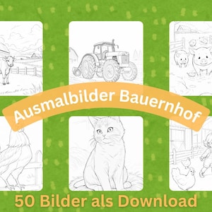 Coloring pages &quot;Farm&quot;, 50 coloring pages to print | Coloring pages / coloring pictures bundle for children