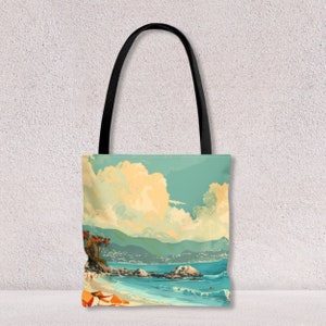 Sac fourre-tout personnalisable avec nom, design nature unique, sac à provisions avec poignée en coton, sac de voyage pour femme par Agnes Pembroke