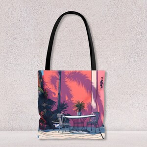 Sac fourre-tout rétro pour femme au foyer, nature colorée, sac d'école pour ordinateur portable, nom personnalisé, cadeau unique pour elle, par Agnes Pembroke