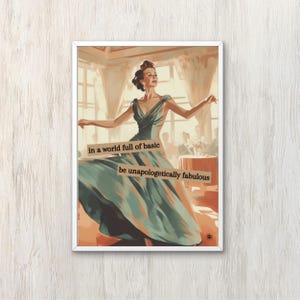 Ausgefallene Wandkunst Mid Century Gallery Poster Retro Hausfrau Wohnkultur Quirky Kunstdruck Bunte Wanddekoration Geschenk für Frauen