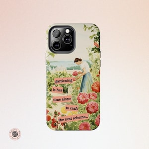 iPhone 16 Case Unique Vintage Cover for iPhone 15 14 13 12 11 User Custom Name Gift for Mom Aesthetic Garden Design iPhone Phone Case