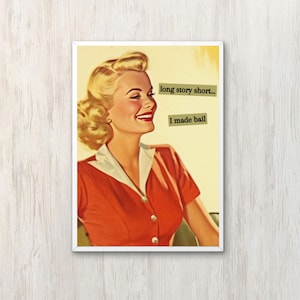 Lustig Kunstvolles Wohndekor Retro Hausfrau Poster Bar Warenkorb Drucken Mid Century schrullig Wand Kunst Innenwandbehang Humor Wohnkultur