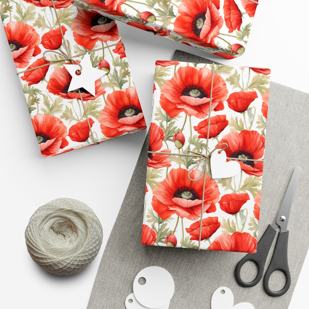 Floral Wrapping Paper Garden Gift Wrap Spring Flowers Wrapping Etsy