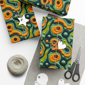 Carta da regalo astratta Confezione regalo di compleanno Foglio di carta da regalo per anniversario Confezione regalo unica Carta colorata Bomboniere per le feste Imballaggio