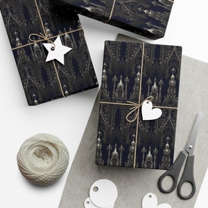 Carta da regalo gotica Colori vivaci Carta da regalo di Halloween Rotoli di carta nera per belle arti di Agnes Pembroke