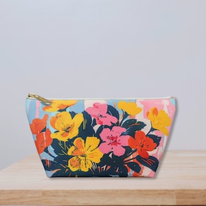 Herbst Blumen Drucke Accessoire Beutel Benutzerdefinierte Name Reißverschluss Beutel Frauen Clutch Handtasche Handtasche Handtasche T-Bottom by Agnes Pembroke