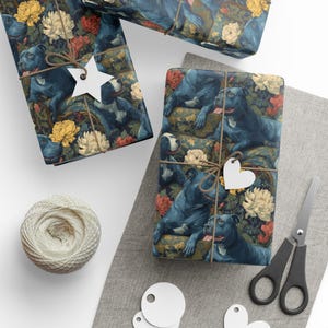 Staffordshire Terrier Wrapping Papers, Niebieskie Wzory Psów, Zabawny i Realistyczny Papier Do Pakowania Prezentów, Miłośnicy Psów Papier Do Pakowania Prezentów od Agnes Pembroke