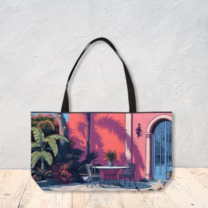 Sac de week-end de style vintage, femme au foyer rétro, sac fourre-tout personnalisé, sac de voyage durable, cadeau unique pour femme, par Agnes Pembroke