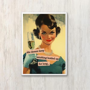 Vintage Wanddekor Mid Century schrullig Kunst Retro Plakat Personalisierte Leinwand Wohnkultur Lustige Retro Hausfrau Geschenk Galerie Wandkunst
