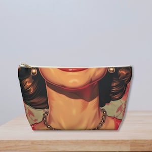 Custom Makeup Pouch Polyester Travel Accessory Pouch Zipper Closure Mini Cosmetic Organizer Personalized Gift for Her by Agnes Pembroke
