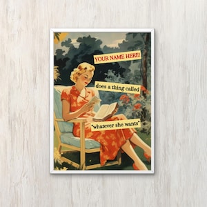 Schrulle Wandkunst Raumdekor Lustig Retro Hausfrau Wandkunst Was auch immer Sie will Wohnraum Kunst Vintage Poster Geschenk für Sie
