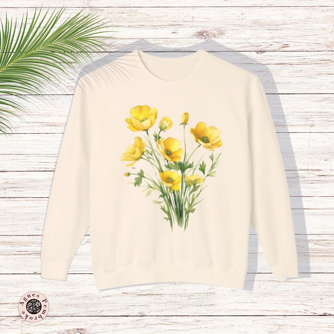 Comfort Colors Buttercup Wildflower Sweatshirt for Women Floral ...