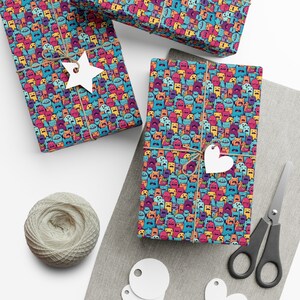 Grappige Cadeaupapier Kid's Party Favor Verpakkingspapier Cartoon Monsters Verjaardagscadeau voor kinderen Cadeaupapier Velletjes van Agnes Pembroke