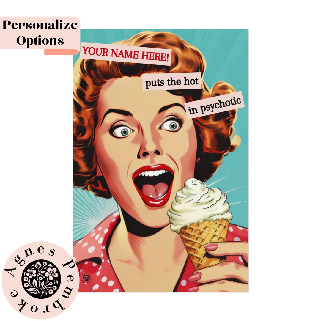 Personalized Funny Wall Art Retro Housewife Vintage Decor Vintage