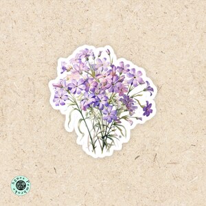 Phlox Flowers Vinyl Decal Sticker Aesthetic Wildflower Laptop Sticker Cute Gift Box Decor Personalized Gift for Women by Agnes Pembroke