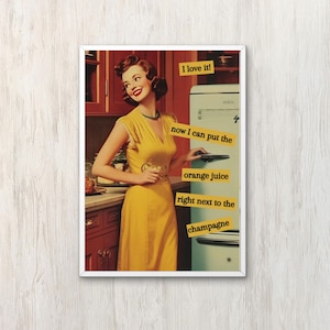 Vintage Wohndekor Lustiges Retro Hausfrau Poster Vintage Dekor Schrullig Wand Kunst Bar Warenkorb Dekor Vintage Küche Kunst Retro Wand Kunst Leinwand