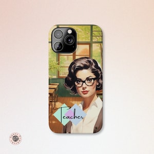 Tough Phone Case Vintage Design iPhone 16 Case iPhone 15 14 Cover for iPhone 13 Pro Max Case iPhone 12 11 Personalized Gift for Teacher