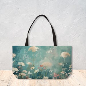 Sac de week-end vintage avec imprimés de fleurs en dentelle de la reine Anes Sac à bandoulière décoratif Sac cadeau personnalisé pour anniversaire par Agnes Pembroke