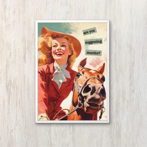 Kunstvolle Wanddekoration Humorvolle Retro Hausfrau Schrullige Wandkunst Mid Century Poster Lustig Wohnkultur Barwagen Druck gerahmt Kunstgeschenk für Sie